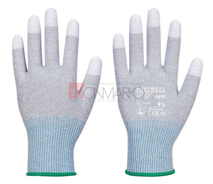 MR13 ESD rukavice proti porezu, PU na prstoch