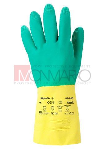 Kyselinovzdorné rukavice ANSELL AlphaTec 87-900