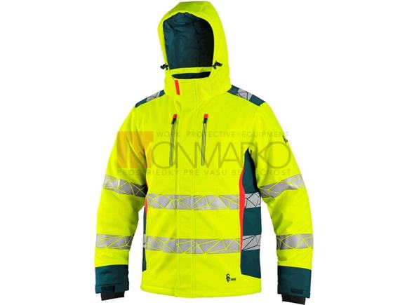 Softshell bunda BEDFORD 2v1, výstražná